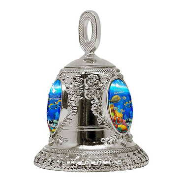 Toptan Aquapark Temalı Myros Metal Altın Renk Küçük Çan45x60 mm - Myros