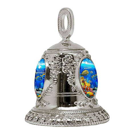 Toptan Aquapark Temalı Myros Metal Altın Renk Küçük Çan45x60 mm - 1