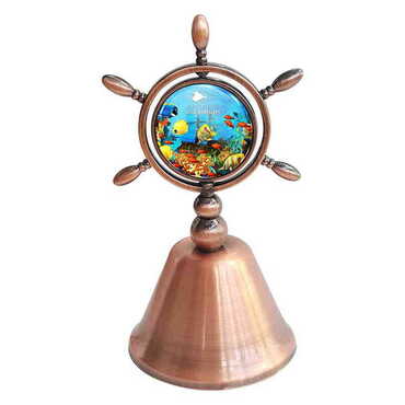 Myros - Aquapark Temalı Myros Metal Bronz Renk Dümen Çan