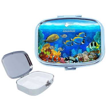 Aquapark Themed Customised Epoxy Rectangle Pill Box 57x45x15 mm