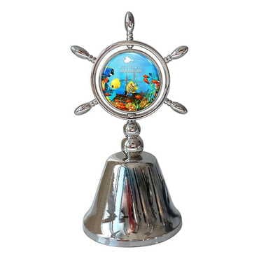 Aquapark Themed Collectible Souvenir Double Face Metal Spinner Rudder Bell 44x92 mm