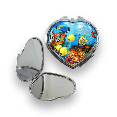 Toptan Aquapark Temalı Myros Metal Kalp Ayna 70x65x8 mm - 1