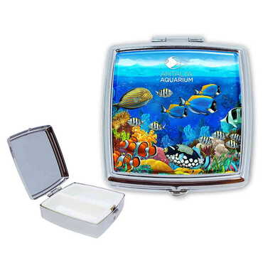 Myros - Aquapark Temalı Myros Metal Kare Hap Kutusu 54x58x18 mm