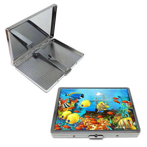 Toptan Aquapark Temalı Myros Metal Küçük Sigara Tabakası 87x76x11 mm - 1