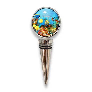 Aquapark Themed Metal Wine Bottle Stopper 45x115x20 mm