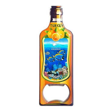 Aquapark Themed Bottle Shaped Metal Magnetic Bottle Opener 115x39 mm