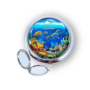 Toptan Aquapark Temalı Myros Metal Yuvarlak Ayna 70x11 mm