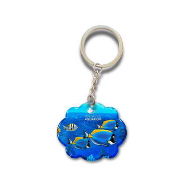 Aquapark Themed Custom Shape Double Face Printed Epoxy Keychain