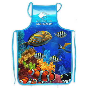 Myros - Aquapark Temalı Myros Pamuklu Su Geçirmez Mutfak Önlüğü 500x700 mm
