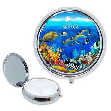 Aquapark Themed Customised Epoxy Round Pill Box 50x15 mm