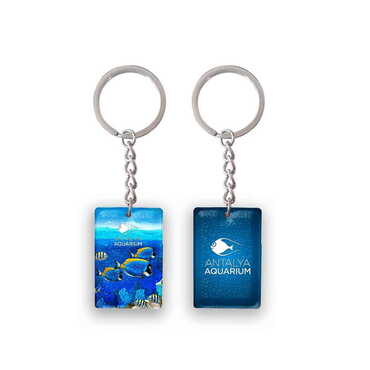 Toptan Aquapark Temalı Uv Baskılı Dikdörtgen Anahtarlık 31x106 mm - Myros