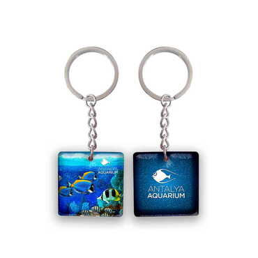 Toptan Aquapark Temalı Uv Baskılı Kare Anahtarlık 40x108 mm - Myros