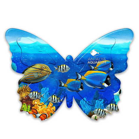 Toptan Aquapark Temalı Uv Baskılı Kelebek Şekilli Magnet 80x58 mm - 1