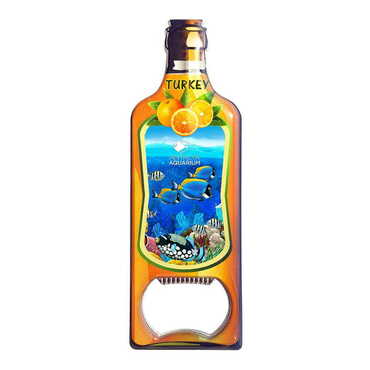 Myros - Aquapark Themed Bottle Shaped Metal Magnetic Bottle Opener 115x39 mm