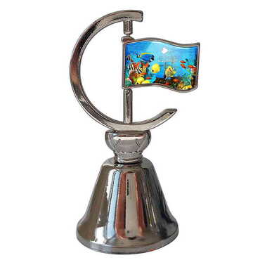 Myros - Aquapark Themed Collectible Souvenir Double Face Metal Spinner Flag Bell 44x96 mm