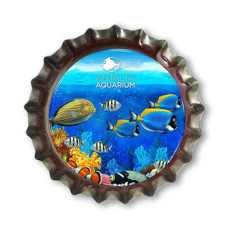 Aquapark Themed Customised Epoxy Metal Bottle Cap Magnet 30x10 mm - 1