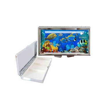Aquapark Themed Customised Metal Epoxy Rectangular Pill Box 84x45x13 mm - Myros