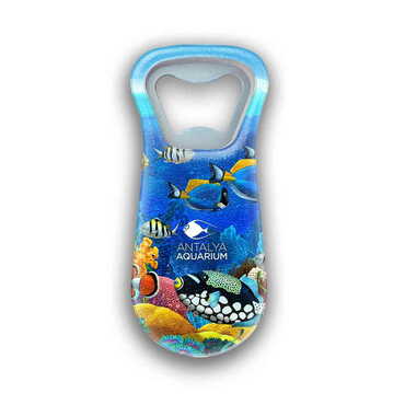 Aquapark Themed Customised Uv Printed Plastic Base Plastic Base Bottle Opener 95x43 mm - Thumbnail