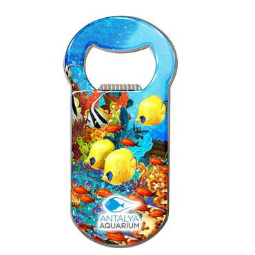 Myros - Aquapark Themed Customizable Metal Magnetic Bottle Opener 90x45 mm