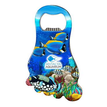 Aquapark Themed Foot Shaped Metal Magnetic Bottle Opener 100x59 mm - Thumbnail