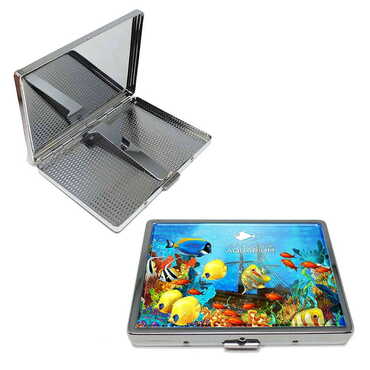 Aquapark Themed Metal Cigarette Case 103x80x11 mm - Myros