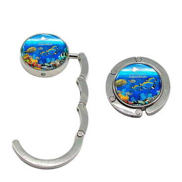 Myros - Aquapark Themed Metal Folding Purse Hook For Table 45 mm