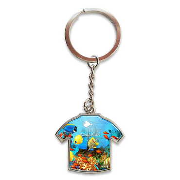 Myros - Aquapark Themed Metal T-Shirt Shaped Keychain 34x92 mm