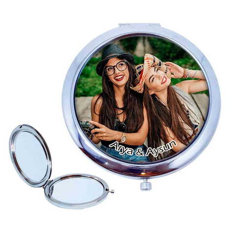 Friend Themed Customised Metal Epoxy Travel Make Up Compact Mirror 70x11 mm - 2