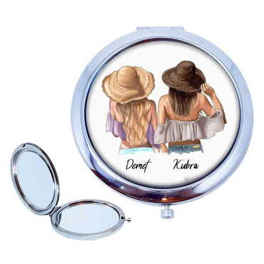 Friend Themed Customised Metal Epoxy Travel Make Up Compact Mirror 70x11 mm - 2