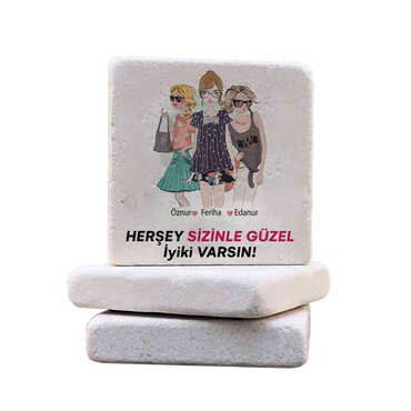 Friend Themed Customised Stone Coaster 100x100 mm