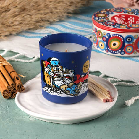 Astronaut Themed Glass Candle Jar - 1