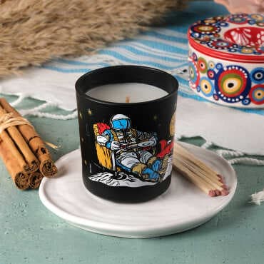 Astronaut Themed Glass Candle Jar - 2