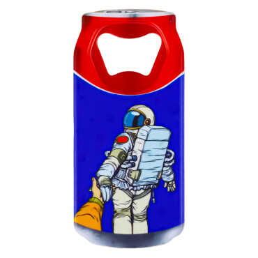 Astronot Temalı Myros Teneke Kutu Açacak Magnet 43x80 mm - Myros
