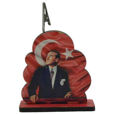 Toptan Atatürk Temalı Myros Ahşap Kağıt Tutucu - Thumbnail