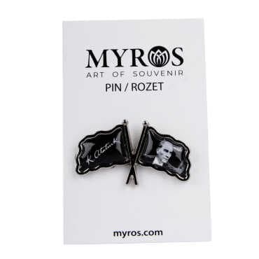 Christmas Themed Myros Double Flag Pin 35x20 mm