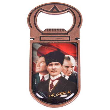 Myros - Toptan Atatürk Temalı Myros Metal Açacak Magnet 40x90 mm