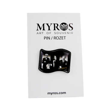 Atatürk Temalı Myros Metal Bayrak Rozet 25x20 mm - Myros