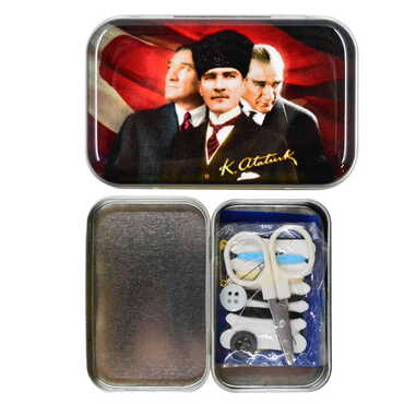 Toptan Atatürk Temalı Myros Metal Dikiş Seti 63x44x17 mm - Thumbnail