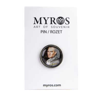 Atatürk Themed Myros Metal Round Badge 18 mm - 4