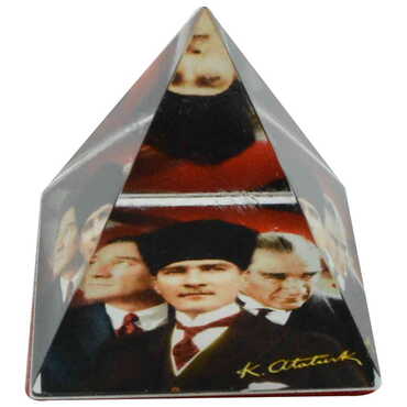 Myros - Ataturk Themed Hemisphere Glass Paperweight 5Cm