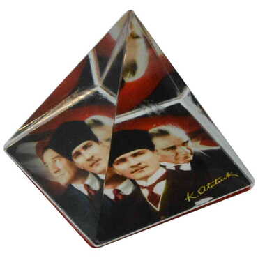 Ataturk Themed Hemisphere Glass Paperweight 5Cm - 2