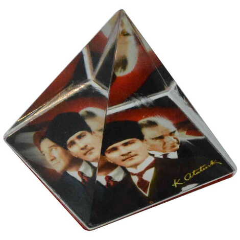 Ataturk Themed Hemisphere Glass Paperweight 5Cm - 2