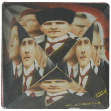 Ataturk Themed Hemisphere Glass Paperweight 5Cm - 3