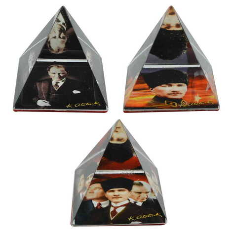 Ataturk Themed Hemisphere Glass Paperweight 5Cm - 5