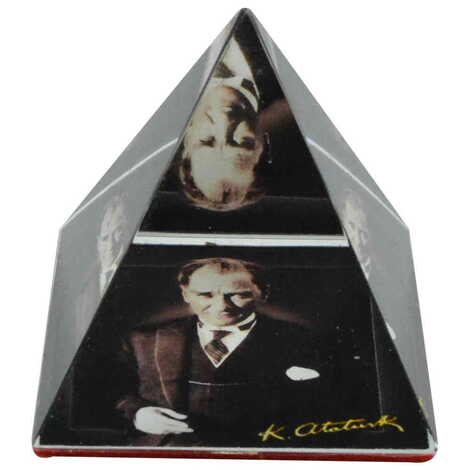 Ataturk Themed Hemisphere Glass Paperweight 5Cm - 6