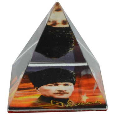 Ataturk Themed Hemisphere Glass Paperweight 5Cm - 8