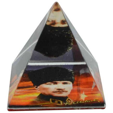 Ataturk Themed Hemisphere Glass Paperweight 5Cm - 8