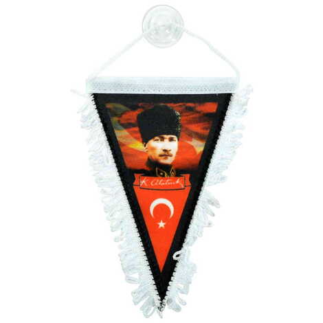 Toptan Atatürk Temalı Üçgen Flama 10X15 cm