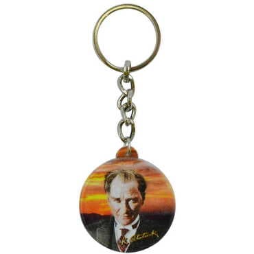 Ataturk Themed Customised UV Printed Plastic Base Square Keyring 38x100 mm - 4