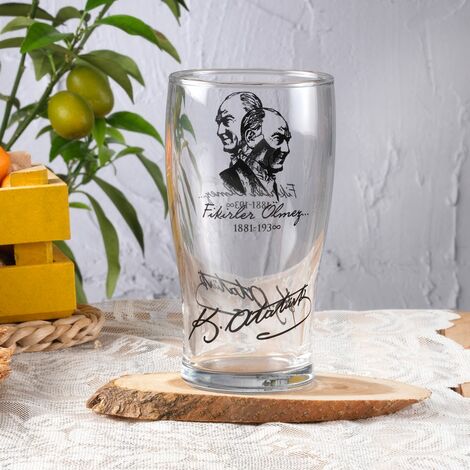 Ataturk Themed Beer Glass